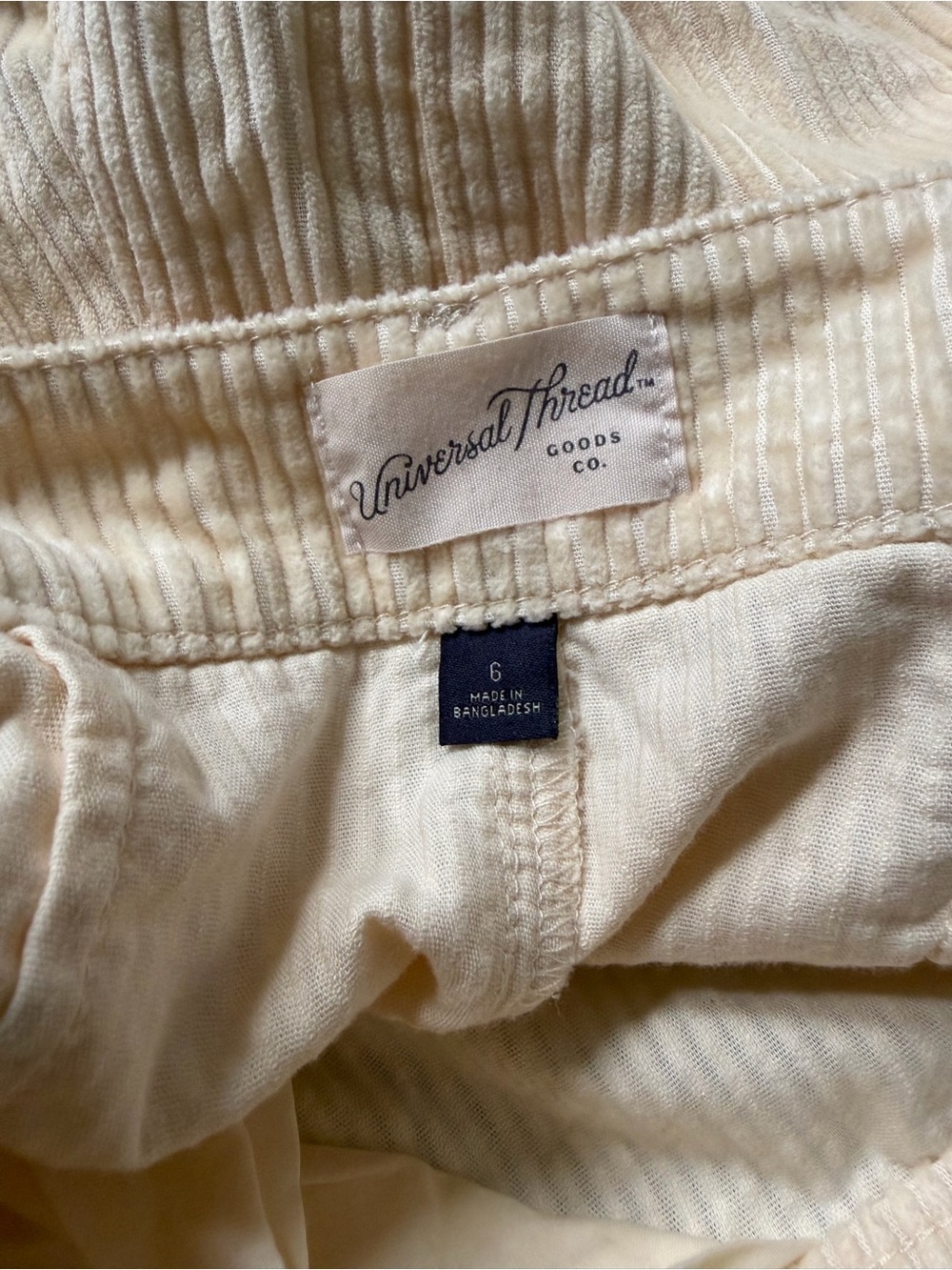 Brand new Universal Thread Wide-Leg Corduroy Pants in cream - Picture 8 of 9